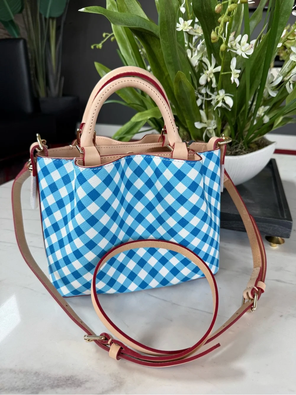 New Dooney & Bourke Mini Barlow Cotton/Leather Bag